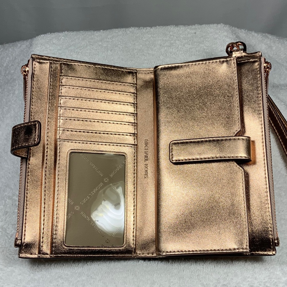 Michael Kors Jet Set Travel Large Double Zip Wristlet - Picture 5 of 16